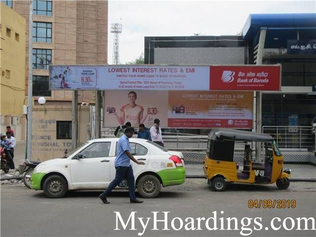 Bus Stop Ads at LIC Metro Bus Stop in Chennai, Best Hoardings Advertising company in Chennai